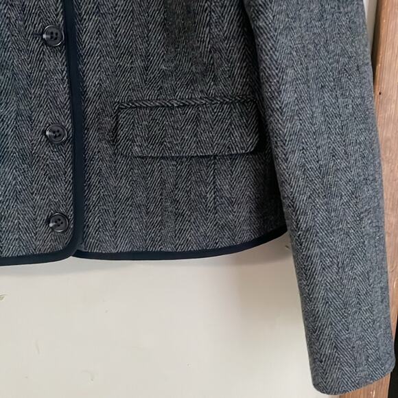J.Crew Wool-blend Herringbone Lady Jacket Heathered Grey Herringbone - Picture 9 of 15